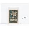 Image 1 : One troy ounce 100mls .999 clad gold bar *no shipping available*