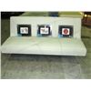 Image 1 : White leather convertable sofa bed