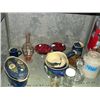 Shelf lot of collectables and decorative household