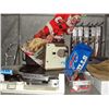 Image 1 : Shelf lot of misc items; balance beam scale