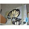 Image 1 : Oil on canvas floral transfer print