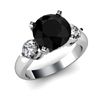 Genuine 3.90 ctw Black Diamond Ring Whte/Yllw Gold 14kt