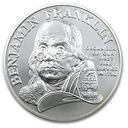 1992 Ben Franklin Firefighters Silver Medal 1oz - Unc