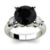 Genuine 4.90 ctw Black Diamond Ring Whte/Yllw Gold 14kt
