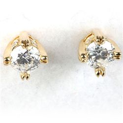 Genuine 0.42 ctw Diamond Stud Earring 18kt Gold-Yellow