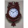 Image 1 : DECORATIVE WALL QUARTZ CLOCK WOOD COLOR DRAGON FEATURES