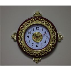 DECORATIVE VINTAGE STYLE GOLDED QUARTZ WALL CLOCK