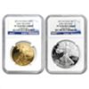 Image 1 : Gold & Silver American Eagle Set NGC PF-70 Early Releas