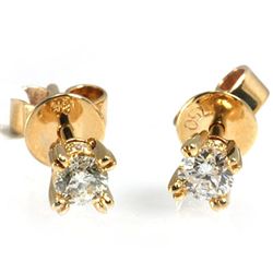 Genuine 0.42 ctw Diamond Stud Earring 18kt Gold-Yellow