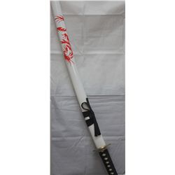 COLLECTORS EDITION 41" CHINESE WHITE SAMURAI SWORD WITH