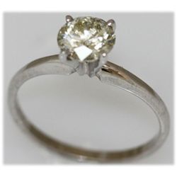 1.10 CTW 14K GOLD DIAMOND RING ROUND C2/SI2/I1