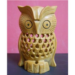 Wooden Decorative Owl With Baby Inside