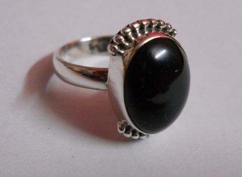 5.290g Black Onex Gemstone Ring Sterling Silver