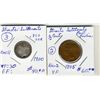 Image 1 : Straits Settlement; 1845 ½Cents and 1900 10Cents.  Two coins VF-EF.