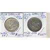Image 1 : Straits Settlement; 1899 VG and 1920 AU 50Cents.  Two coins.