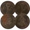 Image 1 : Tokens; French Colony 1739 and 1758 Double Sol (2 sous).  2 coins, 1758 date barely visible.  F-VF