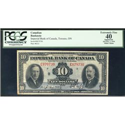1939 Imperial Bank of Canada; 1 Dollars, 0 #E079730 CH-375-24-04 PCGS EF40 Apparent.  Minor stains.
