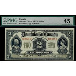 1914 Dominion of Canada; 2 Dollars, DC-22a PCGS EF45;  #322975-D. Scarce in this condition.