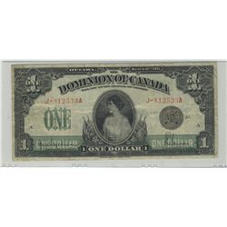 1917 Dominion of Canada; 1 Dollars, DC-23d #J812533A PMG VF-25.