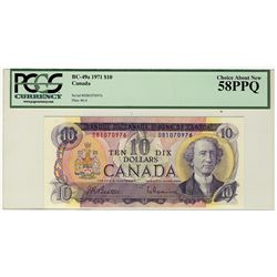 1971 Bank of Canada; 10 Dollars, 0 BC-49a #DB1070976 PCGS CH AU58PPQ.