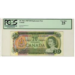 1969 Bank of Canada; $20 BC-50aA #*EB1894149 PCGS VF25