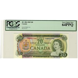 1969 Bank of Canada; $20 BC-50b #YB8021746 PCGS CH UNC64PPQ.