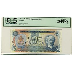 1979 Bank of Canada; $5 BC-53aA #31002588509 PCGS VF20PPQ.