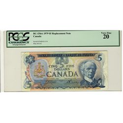1979 Bank of Canada; $5 BC-53bA #31003421154 PCGS VF20.