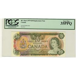 1979 Bank of Canada; $20 BC-54aA #51000410838 PCGS VF35PPQ.