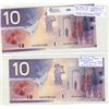 Image 1 : 2000 Bank of Canada; 10 Dollars BC-63aA #FDZ9188743 & BC-63b #FDZ9832488.  Lot of 2 notes UNC.