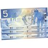 Image 1 : 2004 Bank of Canada; 5 Dollars BC-62bA Sheet Replacement notes #HOG0765892,  HNR9170528 & HNZ7464852