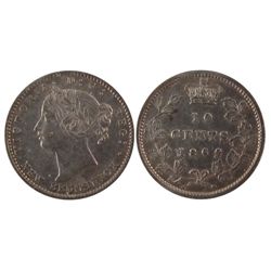 New Brunswick 1862 10 Cents, ICCS VF30; Double Punch 2.