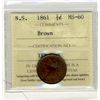 Image 1 : Nova Scotia 1861 Half Cent, ICCS MS60; Brown.