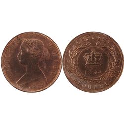 Newfoundland 1894 Cent, ICCS MS65RD;  Superb lustre.  Rare in Gem.
