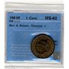 Image 1 : 1881H 1 Cent, CCCS MS62RB; Obverse 1.