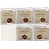 Image 1 : 1964 1 Cent, 1966, 1967, 1969, 1971 ICCS PL64RD;  Five coins.