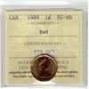 Image 1 : 1989, Cents ICCS MS66; Red.