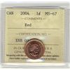 Image 1 : 2004, Cents ICCS MS67; Red.