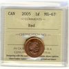 Image 1 : 2005, Cents ICCS MS67; Red.