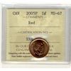 Image 1 : 2005P, Cents ICCS MS67; Red.
