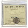 Image 1 : 1901 5 Cents, ICCS MS60.