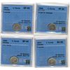 Image 1 : 1908 5 Cents VF30, 1914 EF45, 1917 AU, 1920 EF45; Four CCCS coins all with problems.