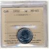 Image 1 : 1952 5 Cents, ICCS MS65.