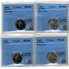 Image 1 : 1966 5 Cents MS63(2), MS64 and 1978 MS64;  4 Coins all CCCS.