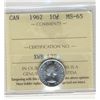Image 1 : 1962 10 Cents, ICCS MS65.