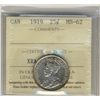 Image 1 : 1919 25 Cents, ICCS MS62.