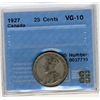 Image 1 : 1927 25 Cents, CCCS VG10.