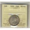 Image 1 : 1929 25 Cents, ICCS MS62.