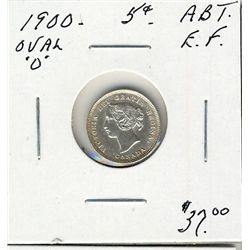 1900 5 Cents, Abt EF; Oval o