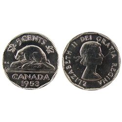 1953 5 Cents SF NL Missing Chrome CCCS MS62.